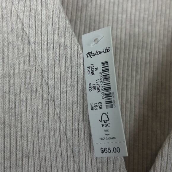 Madewell NWT Ribbed Button Front Vest in Heather Summer Dune - Picture 6 of 7